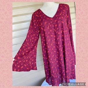 Pretty V-neck Dress w/ Crisscross Detailing and Bell Sleeves